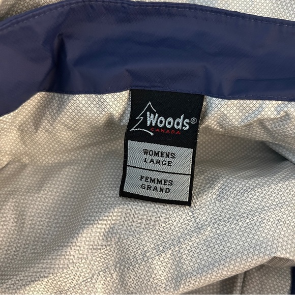 Woods Canada Blue Hooded Windbreaker Jacket Size L - Picture 6 of 12
